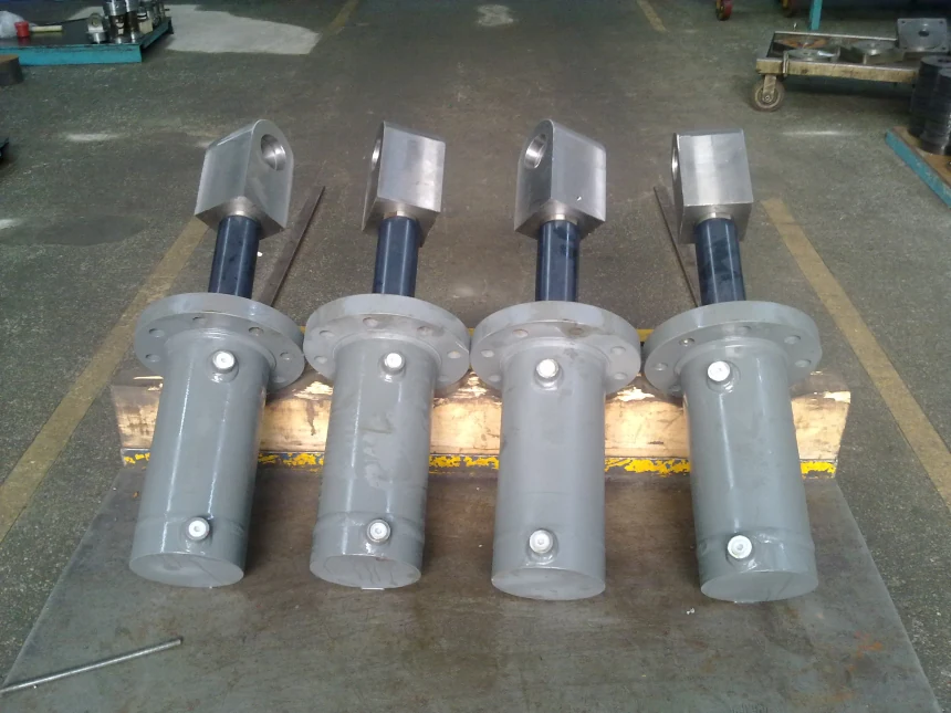 Four compact hydraulic cylinder assemblies shown in JW platform locking product material