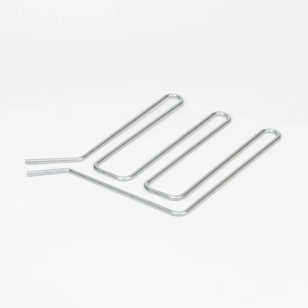 Serpentine tube component with repeated return bends and two extended open ends